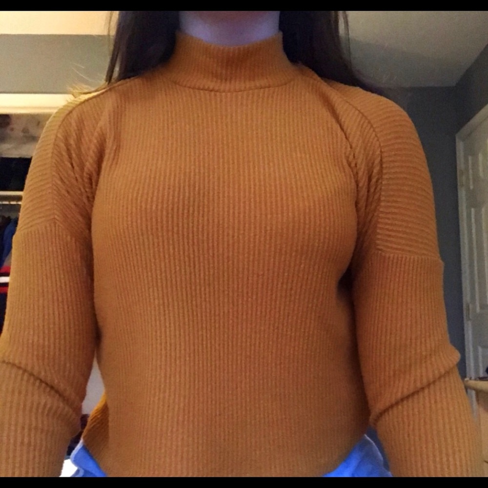 Mustard Yellow Crop Sweater